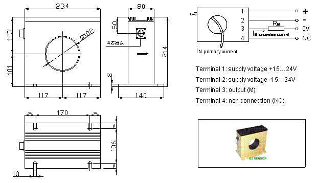 Closed-loop Hall current sensor CHB-4000S
